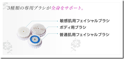 洗顔器ニュートラソニックの３種類の専用音波ブラシ